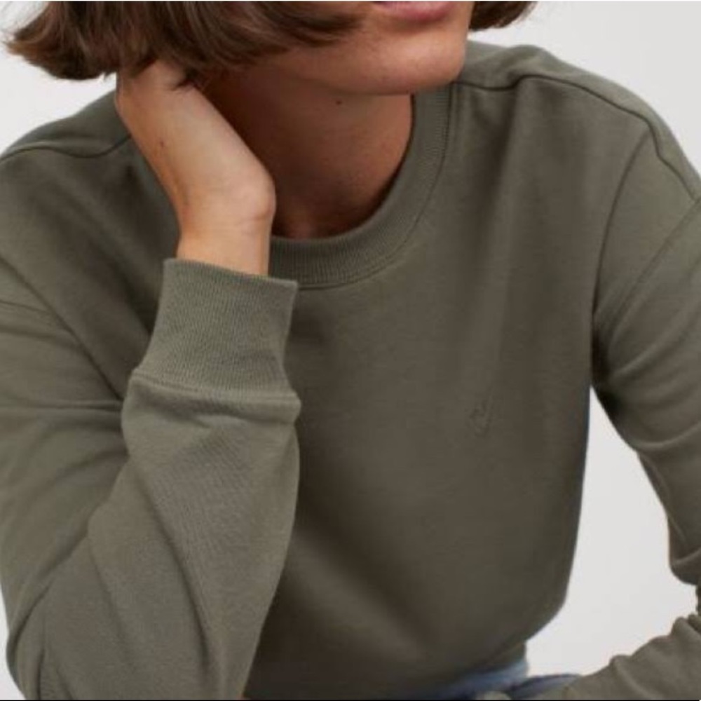 H&M Basic Crew Neck Sweatshirt Olive Green SM